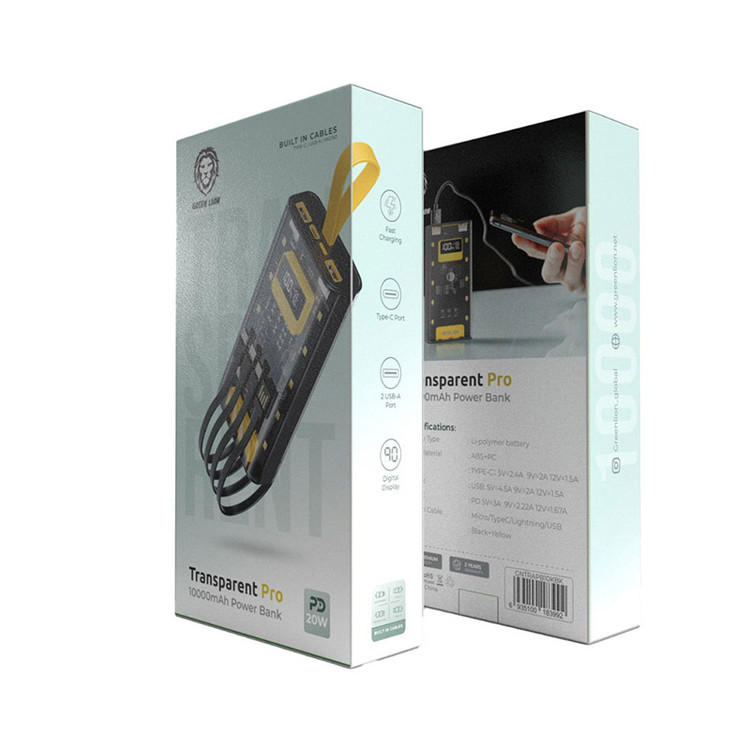 پاوربانک ۱۰۰۰۰ گرین لاین green lion transparent pro کد IX018