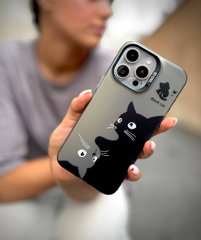 قاب موبایل آیفون سو کول So Cool گربه سیاه سفید کد GN017