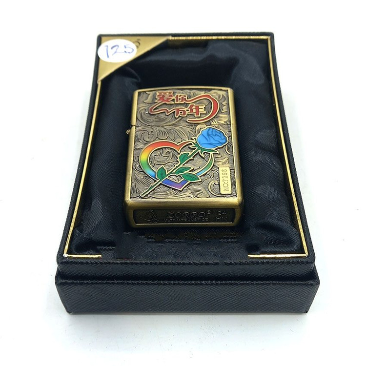 فندک بنزینی ZORRO طرح ژاپنی گل رنگی کد MF002