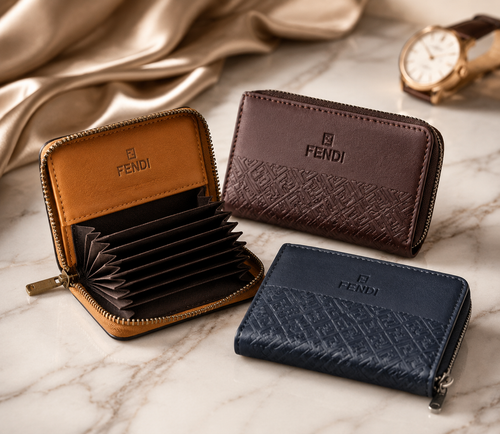 جاکارتی آکاردئونی زیپدار فندی (Fendi) | چرم صنعتی باکیفیت و جادار