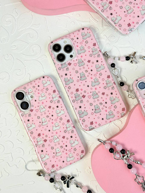قاب موبایل آیفون Pink Paws با آویز کد MB187