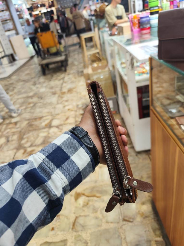 کیف پول مردانه چرم قهوهای جادار | جای مدارک فراوان (ته باری زیر قیمت ) کد ML018