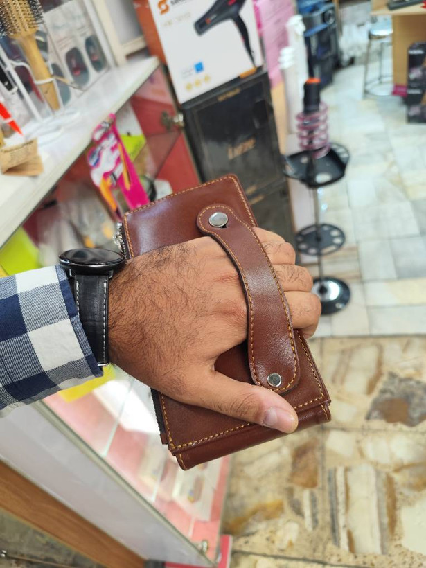 کیف پول مردانه چرم قهوهای جادار | جای مدارک فراوان (ته باری زیر قیمت ) کد ML018