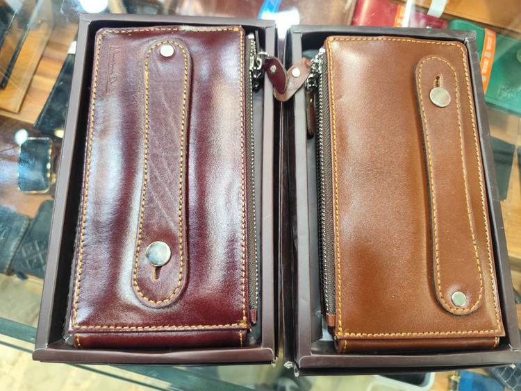 کیف پول مردانه چرم قهوهای جادار | جای مدارک فراوان (ته باری زیر قیمت ) کد ML018