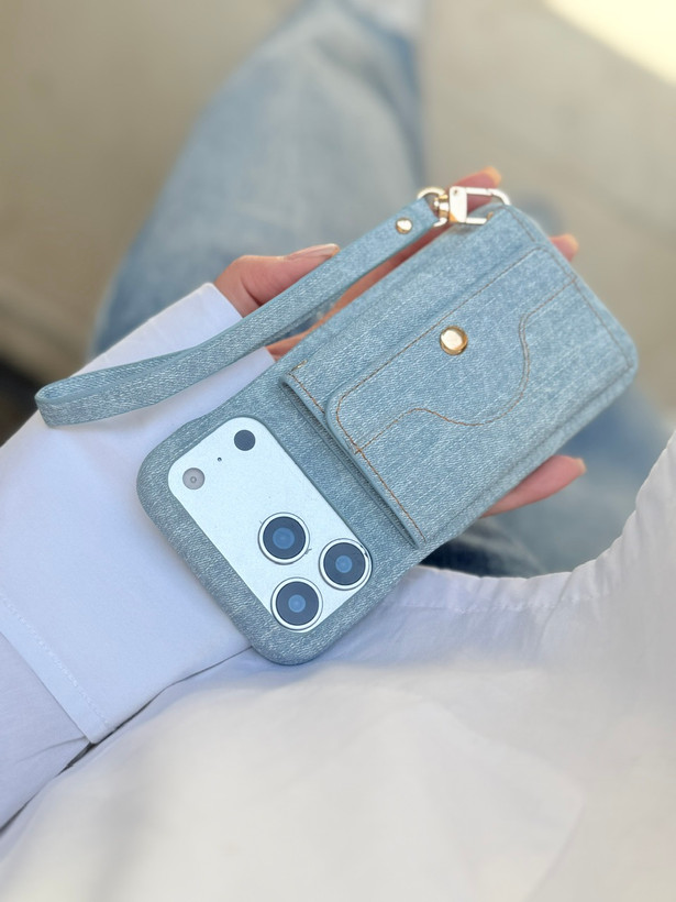 قاب پارچه ای جاکارتی دار آیفون Jeans Wallet کد MB190