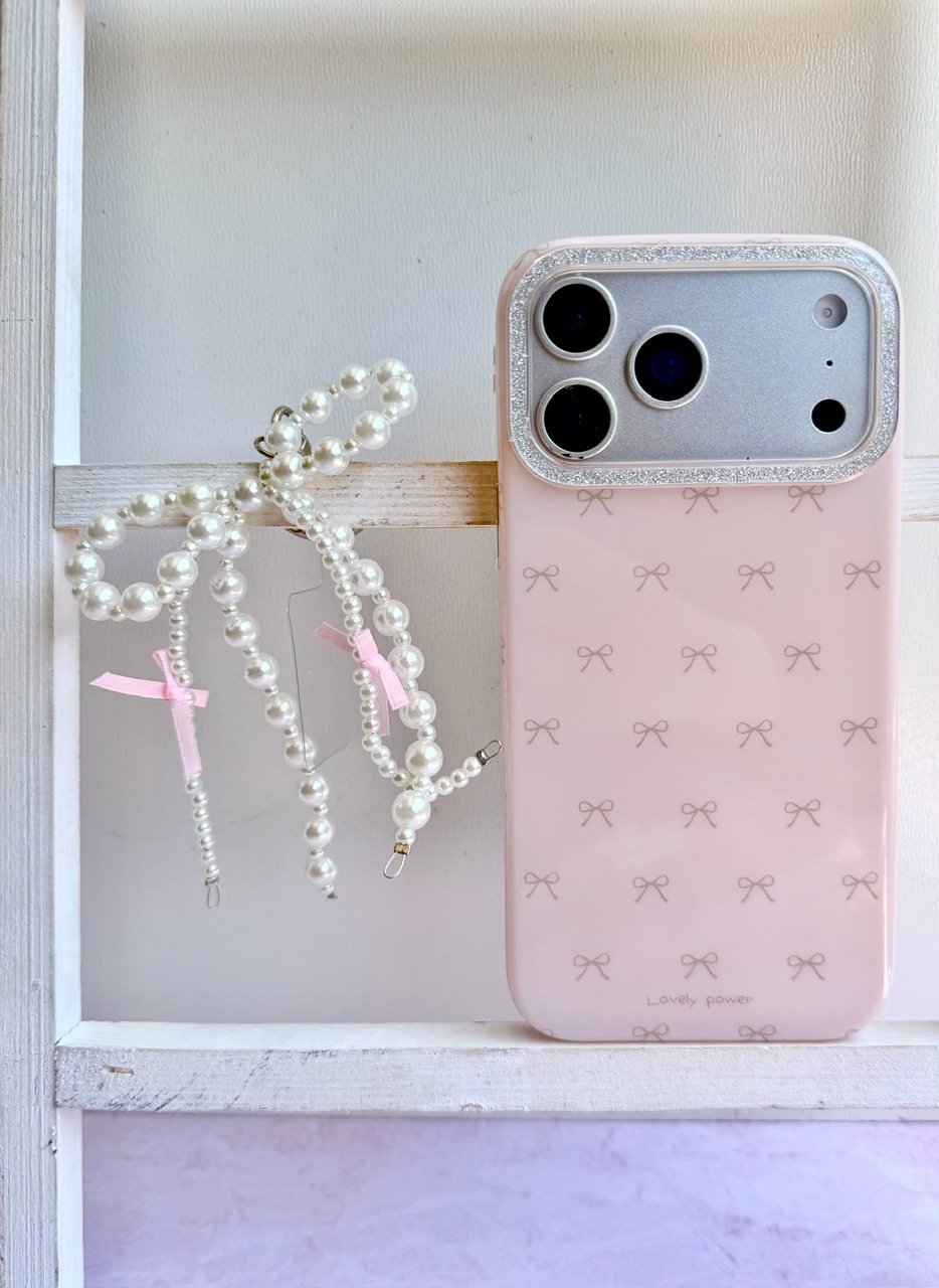 قاب Pink Bow با آویز آیفون
