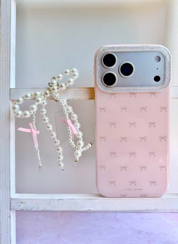 قاب Pink Bow با آویز آیفون