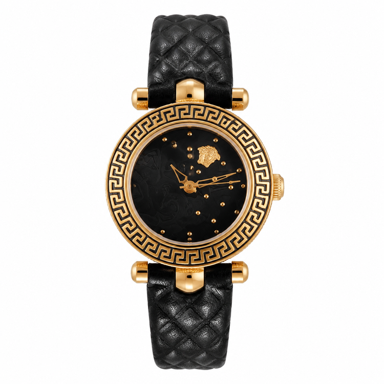 ساعت ورساچه زنانه طلایی بند چرم Versace-2739-L