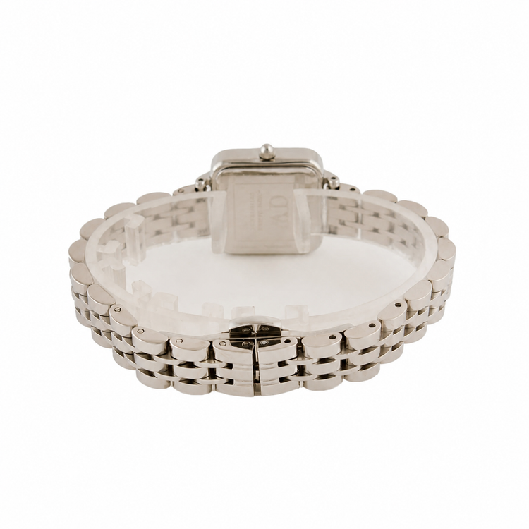 ساعت دنیل ولینگتون زنانه مربعی نقره ای صفحه مشکی DW-4475-L