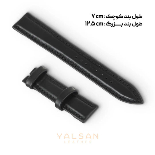 بند ساعت چرم طبیعی مدل اسپریت- رنگ مشکی