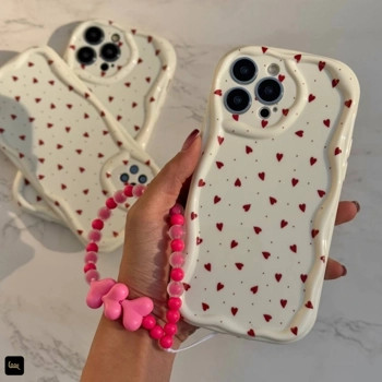 قاب گوشی قلبی ریز چری (Kawa Heart Tiny Cherry) بند به صورت جداگانه موجود میباشد (LP574)