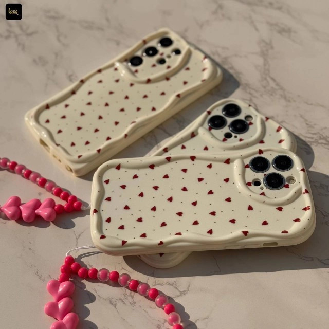 قاب گوشی قلبی ریز چری (Kawa Heart Tiny Cherry) بند به صورت جداگانه موجود میباشد (LP574)