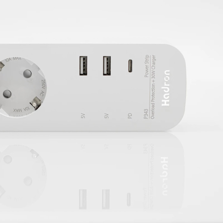 چند راهی برق هادرون Hadron مدل P343 مجهز به شارژر 30 وات (GN153)