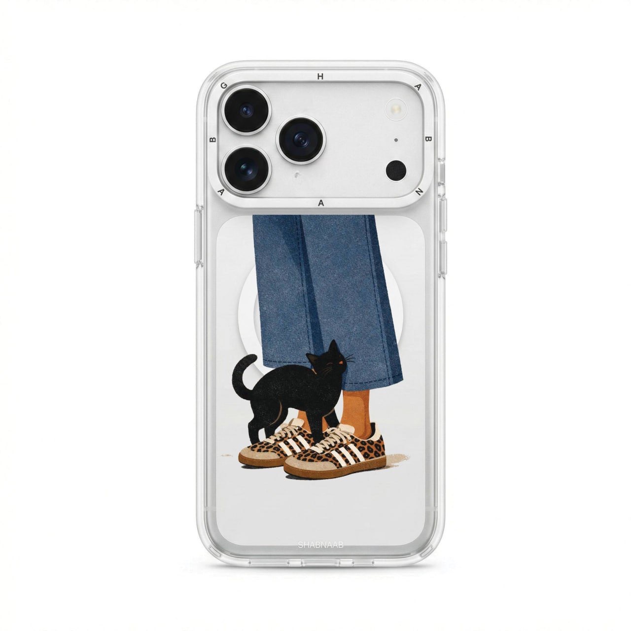 قاب گربه سیاه Black Cat با مگ سیف قاب ناب ghabnaab آیفون (GN212)