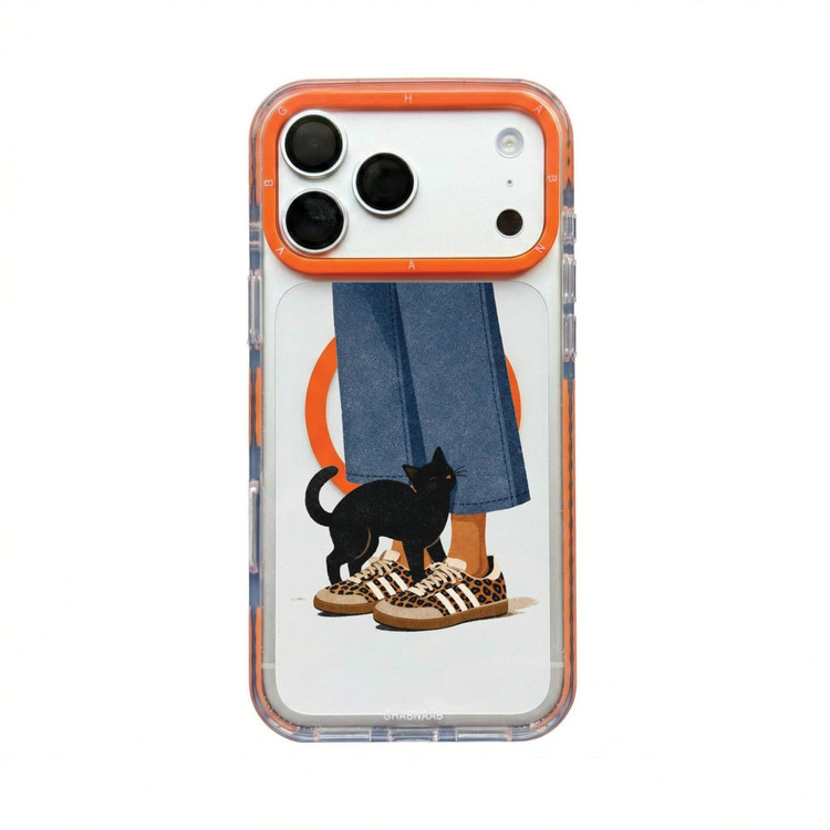 قاب گربه سیاه Black Cat با مگ سیف قاب ناب ghabnaab آیفون (GN212)