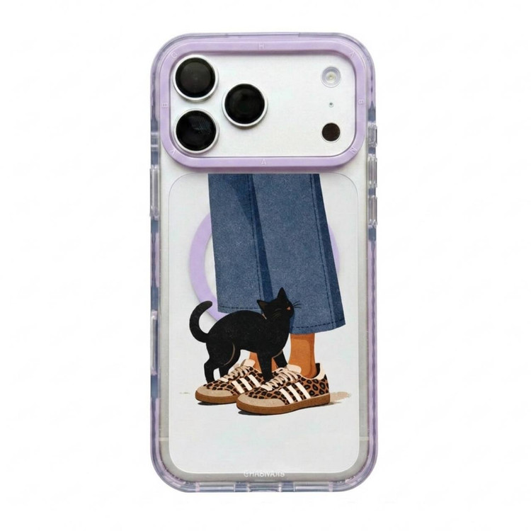 قاب گربه سیاه Black Cat با مگ سیف قاب ناب ghabnaab آیفون (GN212)