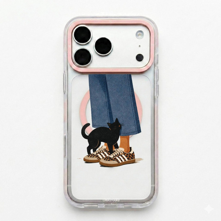 قاب گربه سیاه Black Cat با مگ سیف قاب ناب ghabnaab آیفون (GN212)