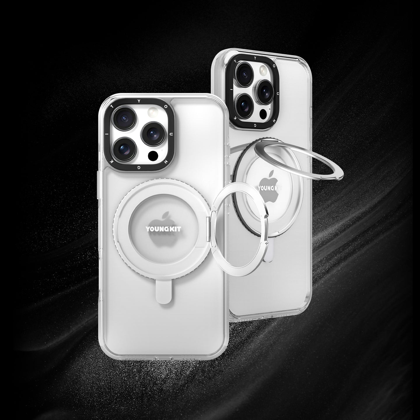 قاب یانگ کیت Youngkit Crystal Rotation Ring Stand Case 360 Magsafe Iphone (GN221)