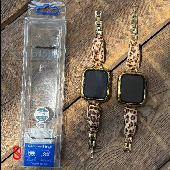 بند اپل واچ چرم گوشواره ای پلنگی (GN235)