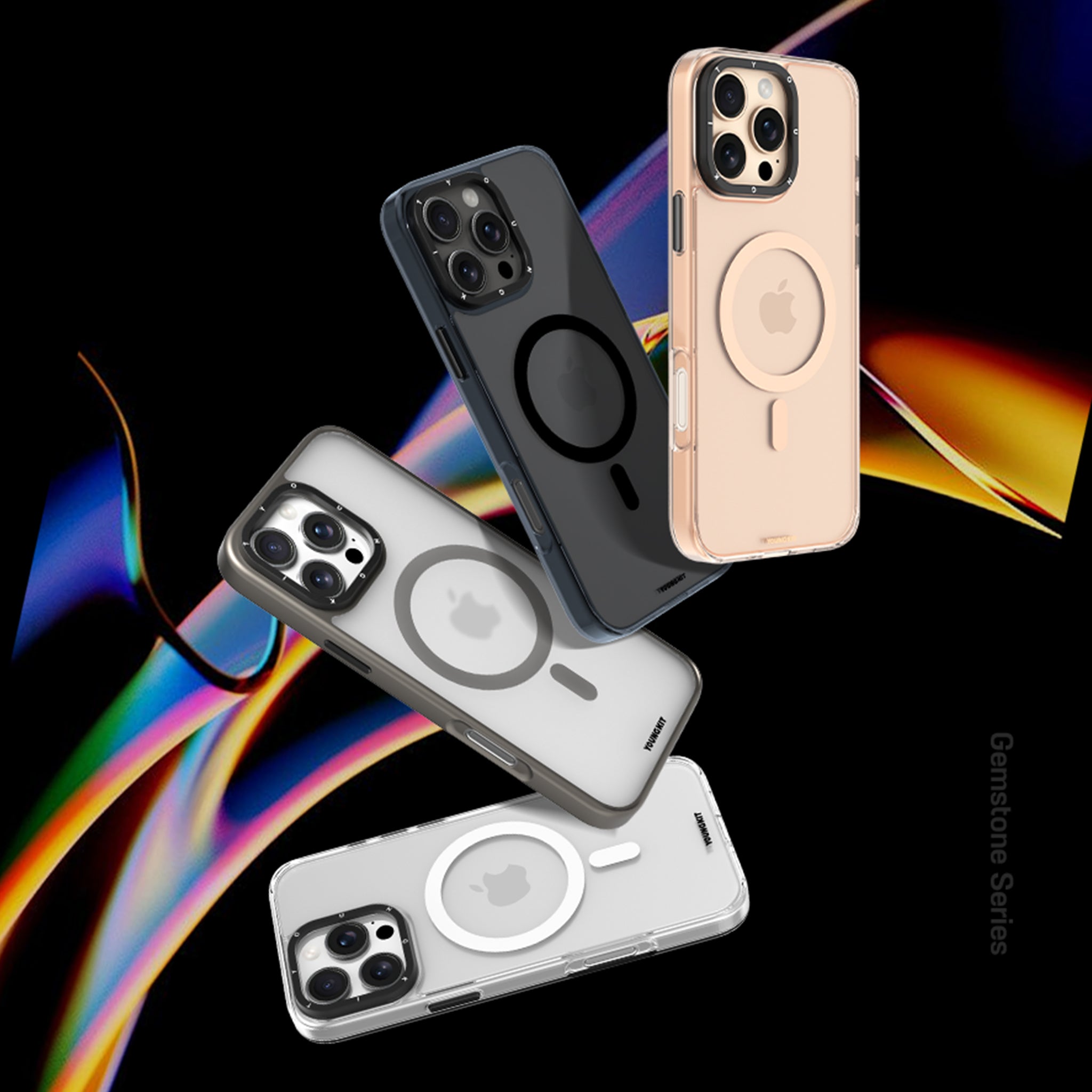 قاب Youngkit یانگ کیت Gemstone Back+Soft Frame Case آیفون (GN237)