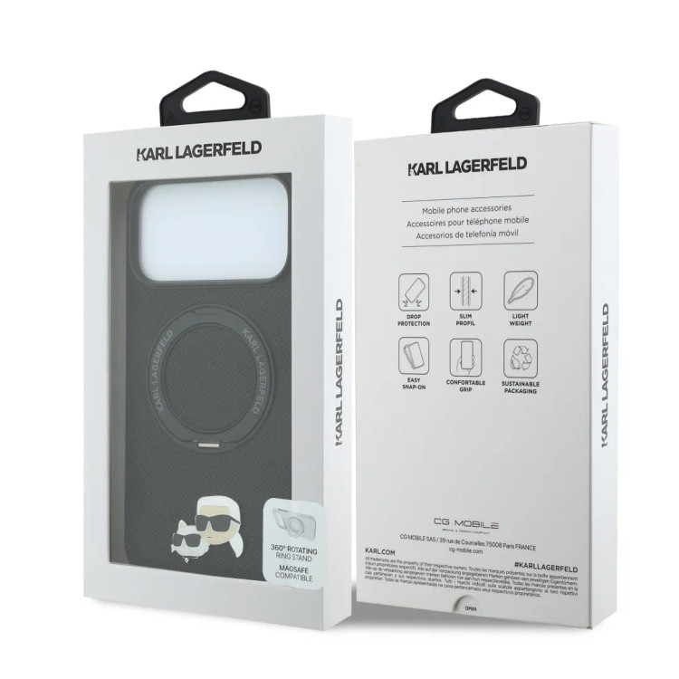 قاب کارل لاگرفلد Karl Lagerfel HC Magsafe PU Ring Stand 360 Heads Pin (GN265)