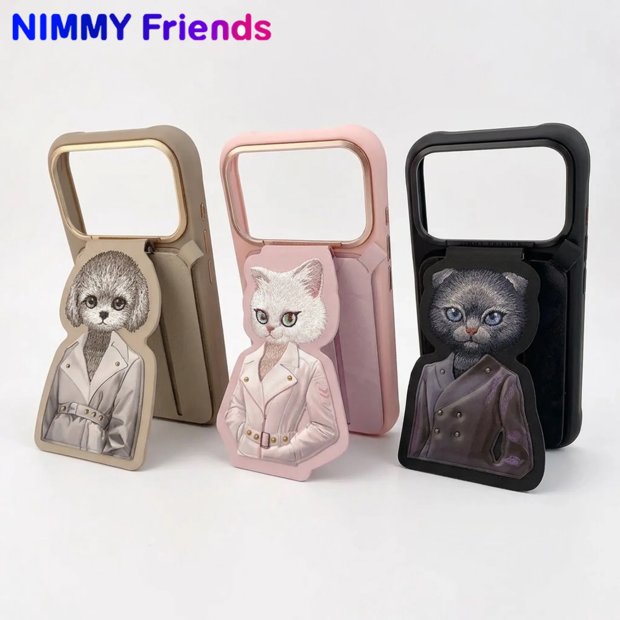 قاب و استند جاکارتی دار نیمی Nimmy Fashion Cute Pet Case With Magnetic Stand سری 17 (GN279)