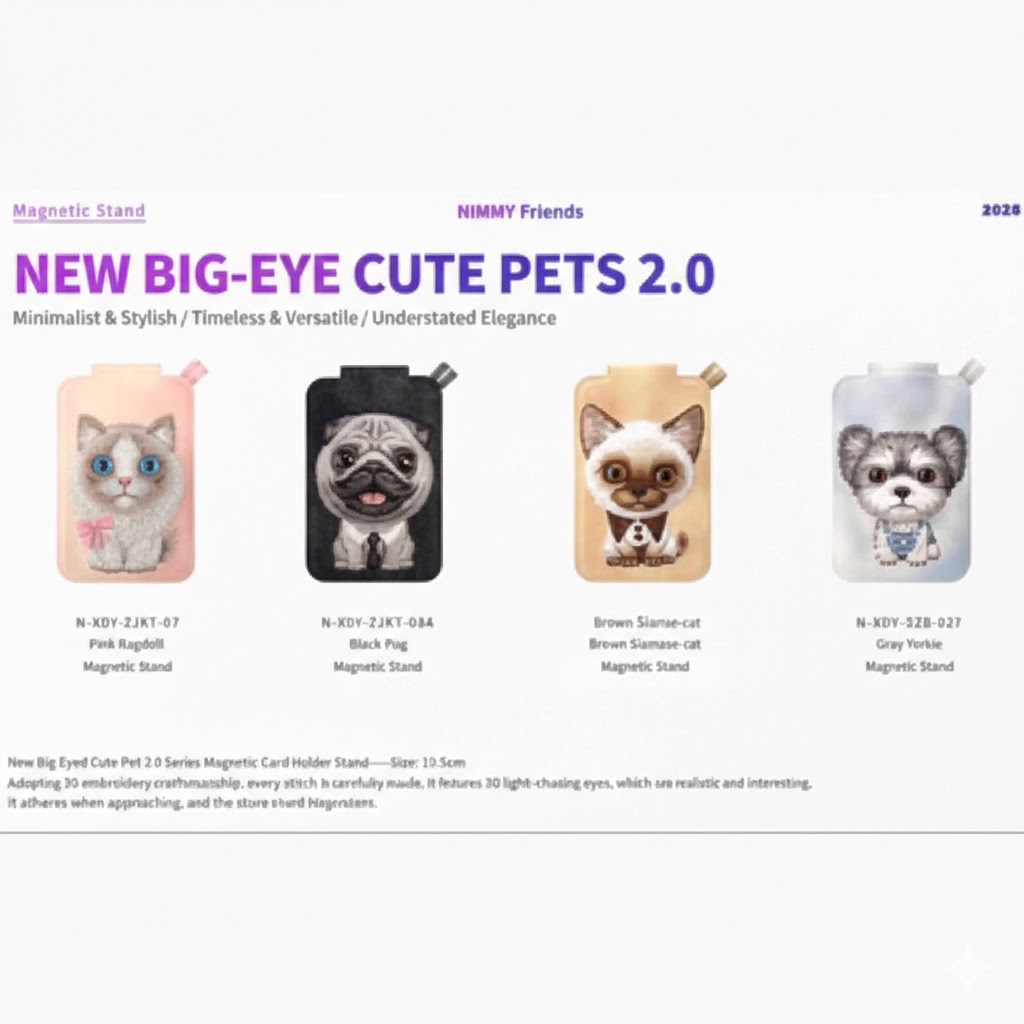استند و جاکارتی نیمی Nimmy New Big Eye Cute Pets 2 (GN296)