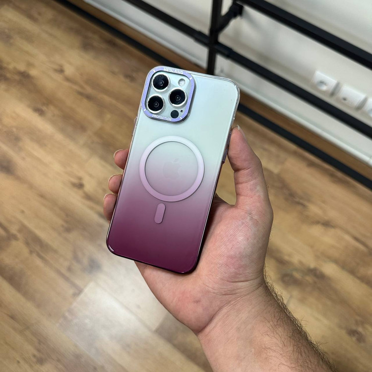 قاب کریستالی متال رینگ به همراه مگ سیف iphone (GN310)