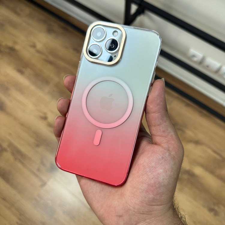 قاب کریستالی متال رینگ به همراه مگ سیف iphone (GN310)