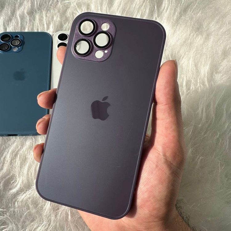 قاب AG GLASS با محافظ لنز اورجینال Apple iphone (GN322)