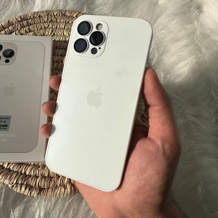 قاب AG GLASS با محافظ لنز اورجینال Apple iphone (GN322)