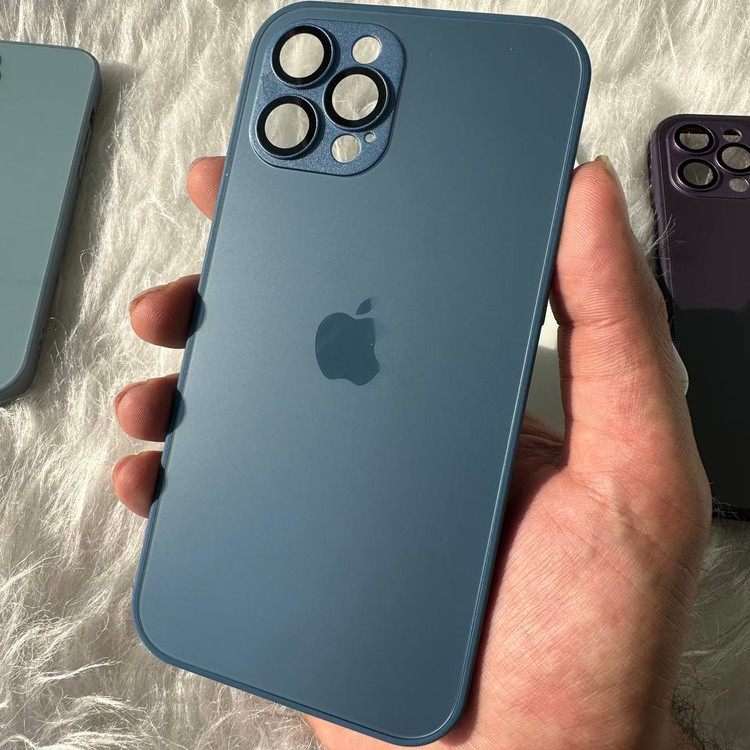 قاب AG GLASS با محافظ لنز اورجینال Apple iphone (GN322)