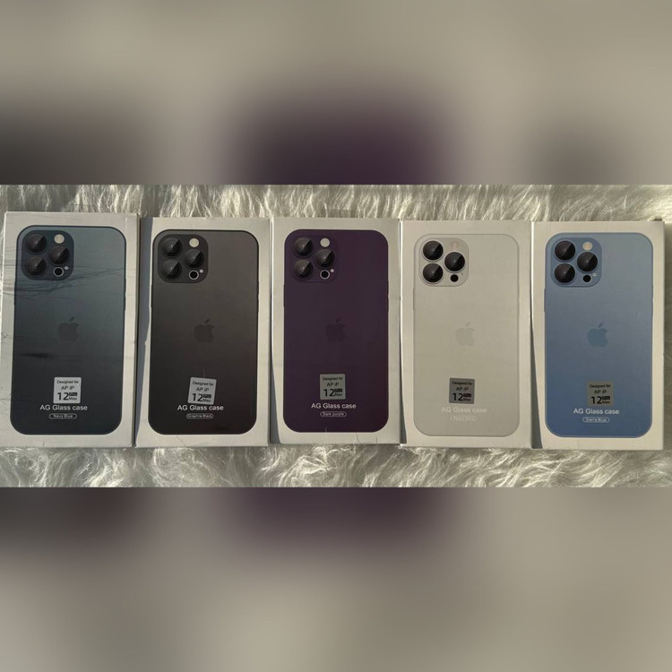 قاب AG GLASS با محافظ لنز اورجینال Apple iphone (GN322)