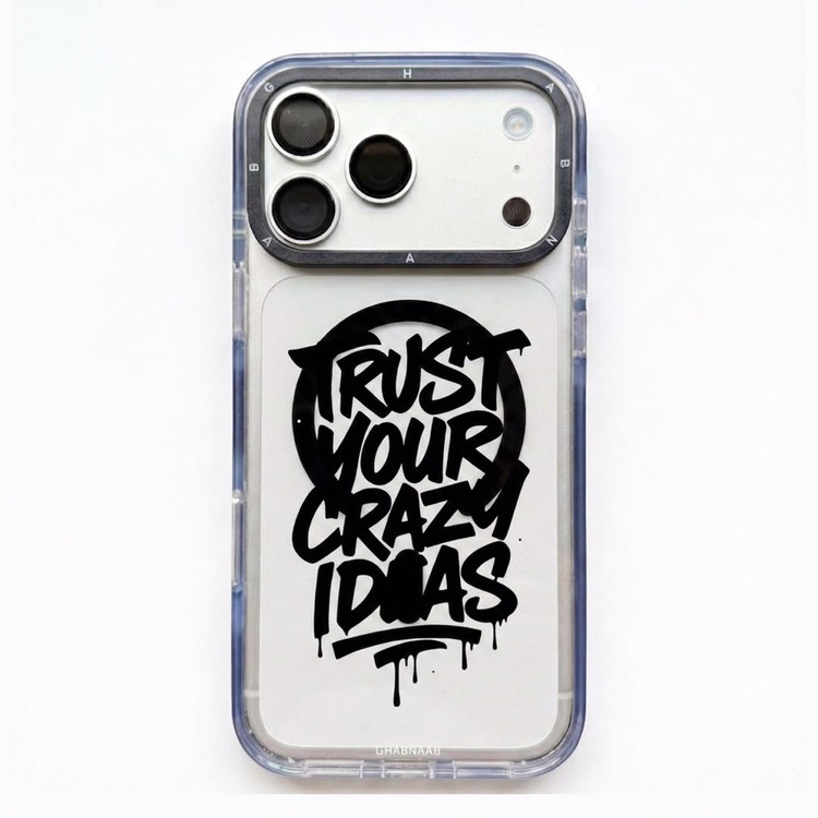 قاب نوشته Trust Your Crazy Ideas با مگ سیف قاب ناب ghabnaab آیفون (GN326)