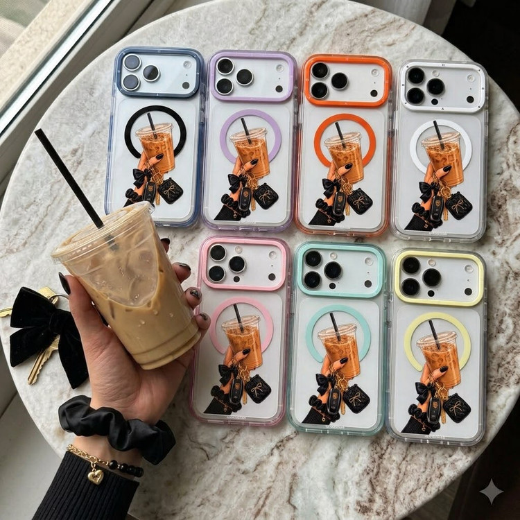 قاب قهوه خنک Cool Coffee با مگ سیف قاب ناب ghabnaab آیفون (GN335)
