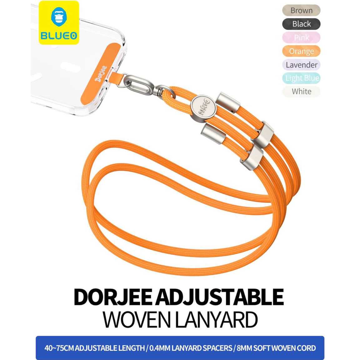 بند لندیارد بلو Blueo Dorjee Adjustable Woven Landyard (GN343)