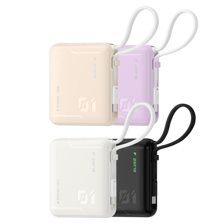 پاور بانک بلو Blueo CUBE Fast Charging Power Bank 10000mAh With Built-in Cable (GN399)