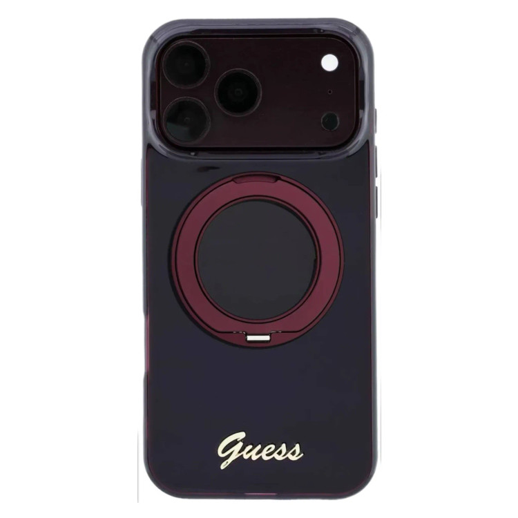 قاب Guess MagSafe IML Hard with Ring Stand & Script Metal Logo (GN428)