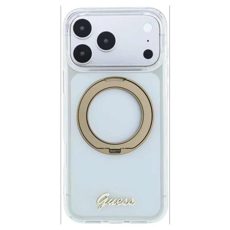 قاب Guess MagSafe IML Hard with Ring Stand & Script Metal Logo (GN428)