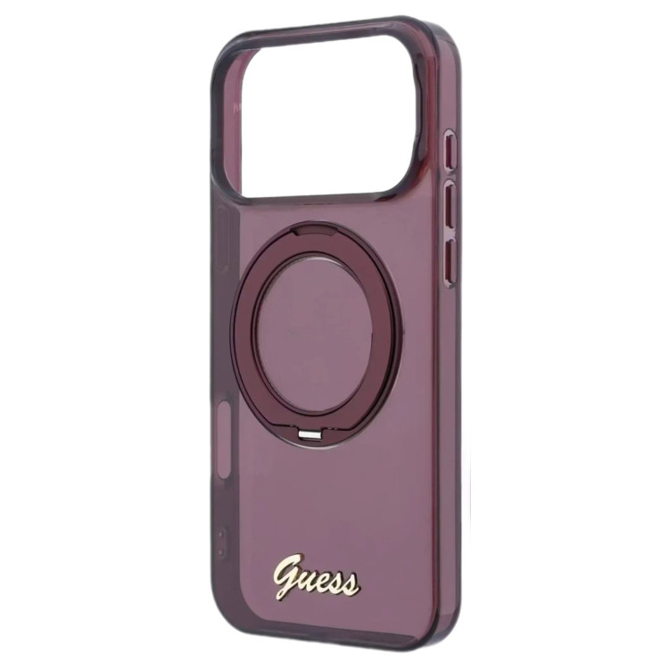 قاب Guess MagSafe IML Hard with Ring Stand & Script Metal Logo (GN428)