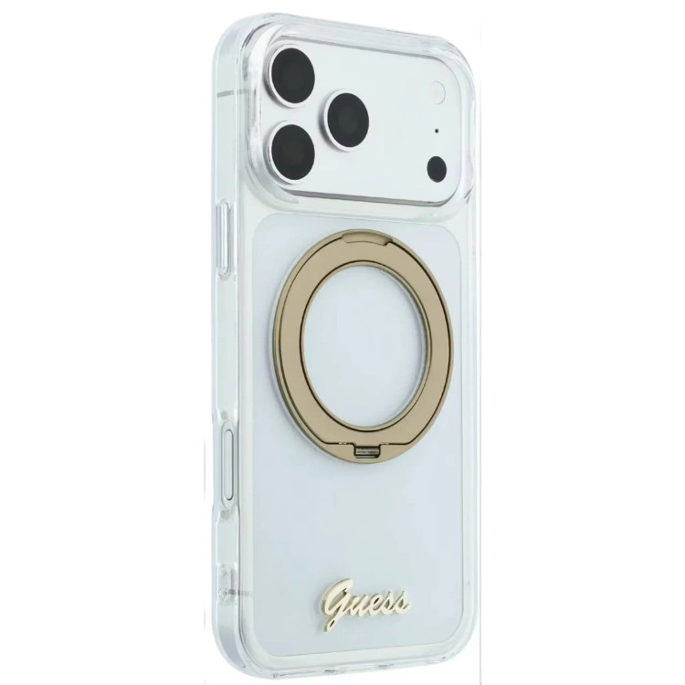 قاب Guess MagSafe IML Hard with Ring Stand & Script Metal Logo (GN428)