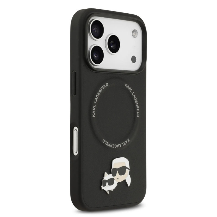 قاب کارل لاگرفلد Karl Lagerfeld در کنار گربه با مگ سیف Iphone سری 17 (GN468)