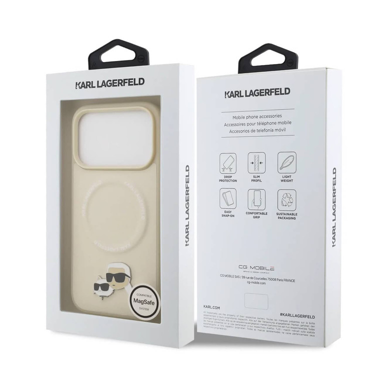 قاب کارل لاگرفلد Karl Lagerfeld در کنار گربه با مگ سیف Iphone سری 17 (GN468)