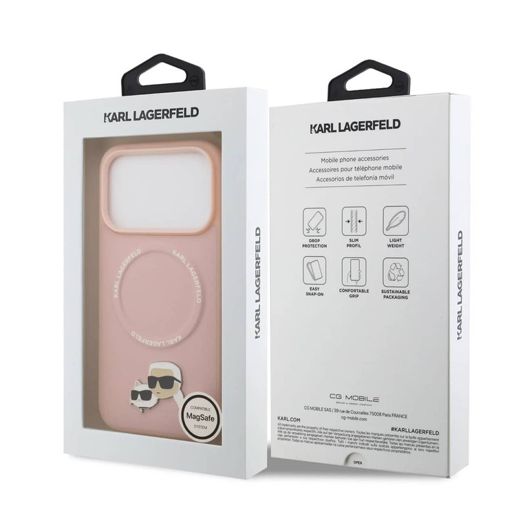 قاب کارل لاگرفلد Karl Lagerfeld در کنار گربه با مگ سیف Iphone سری 17 (GN468)