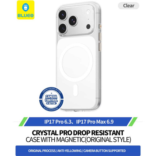 قاب بلو کریستالی با مگ سیف Blueo Crystal Drop Resistance Case With Magnetic (Original Style) Iphone (GN469)