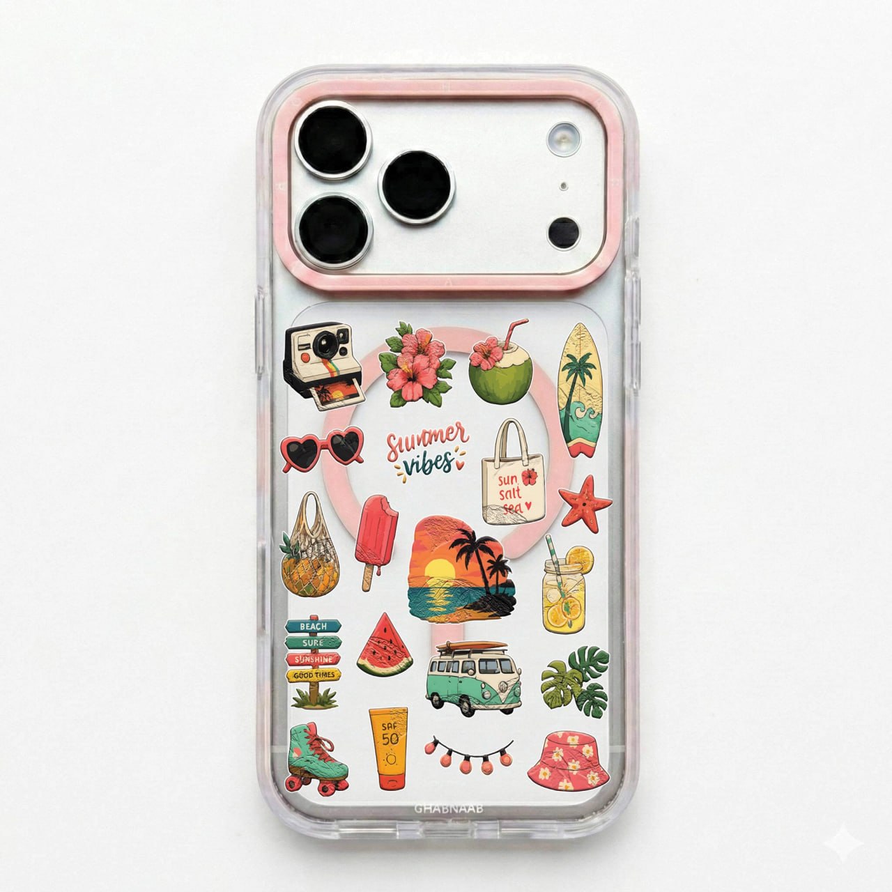 قاب حالات تابستانی Summer Vibes با مگ سیف قاب ناب ghabnaab آیفون (GN473)