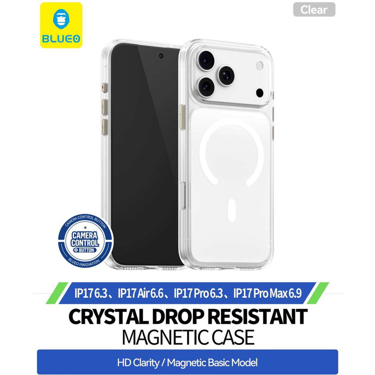 قاب بلو کریستالی با مگ سیف Blueo Crystal Drop Resistance Magsafe Case Iphone (GN478)
