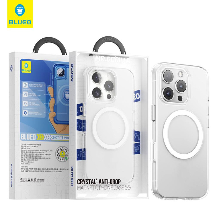 قاب بلو کریستالی با مگ سیف Blueo Crystal Drop Resistance Magsafe Case Iphone (GN478)
