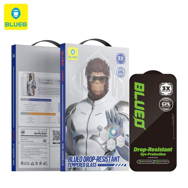 گلس ، محافظ صفحه بلو ضد ضربه و محافظ چشم Blueo Drop-Resistant Tempered Eye Friendly Glass Iphone (GN518)