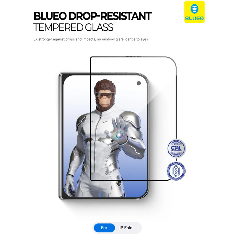 گلس ، محافظ صفحه بلو ضد ضربه و محافظ چشم Blueo Drop-Resistant Tempered Eye Friendly Glass Iphone (GN518)